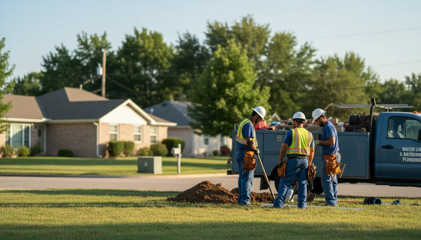 Residential water line and bathroom plumbing service in Frankfort, KS